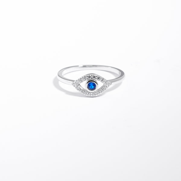 Buy Clara 92.5 Sterling Silver Rhodium-Plated Evil Eye Ring Online At Best  Price @ Tata CLiQ